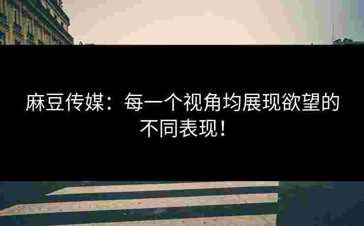 麻豆传媒：每一个视角均展现欲望的不同表现！